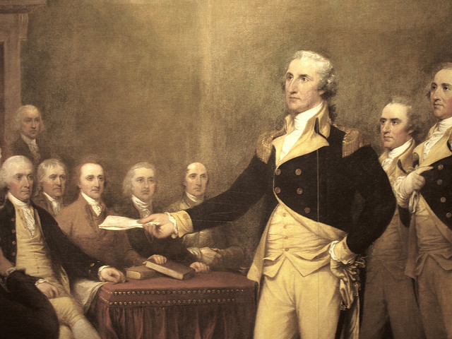 Portrait of George Washington presumably handing someone a tissue; Courtesy of Flicker user Joye~